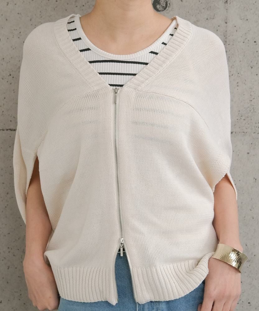 最終値下げ価格】ダブルジップコクーンニットベスト 春 夏 秋 アクア