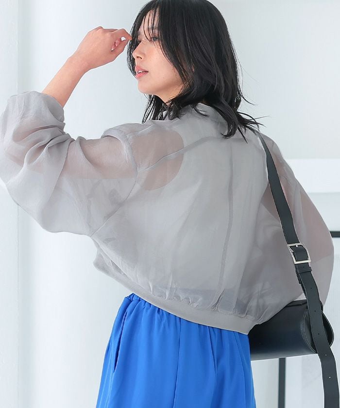 UVカットシアーショートブルゾン