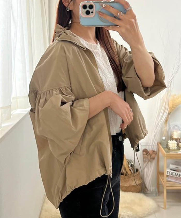 ショート丈ギャザーブルゾン レディース 春 秋 冬 | アクアガレージ