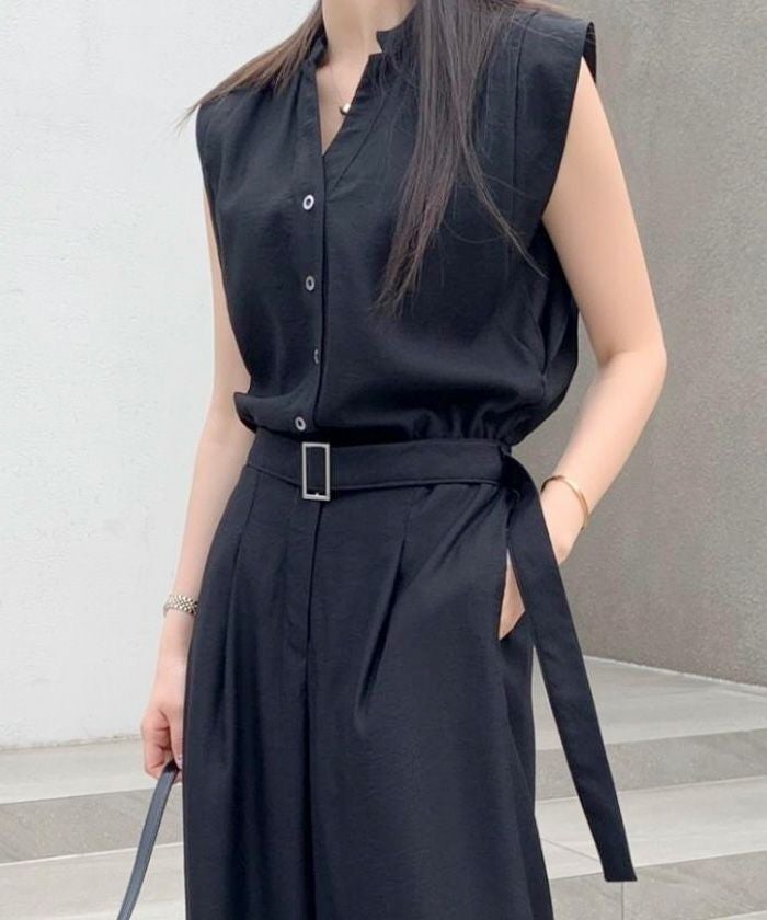 ワイドノースリーブセットアップ レディース 春 夏 秋 | アクア