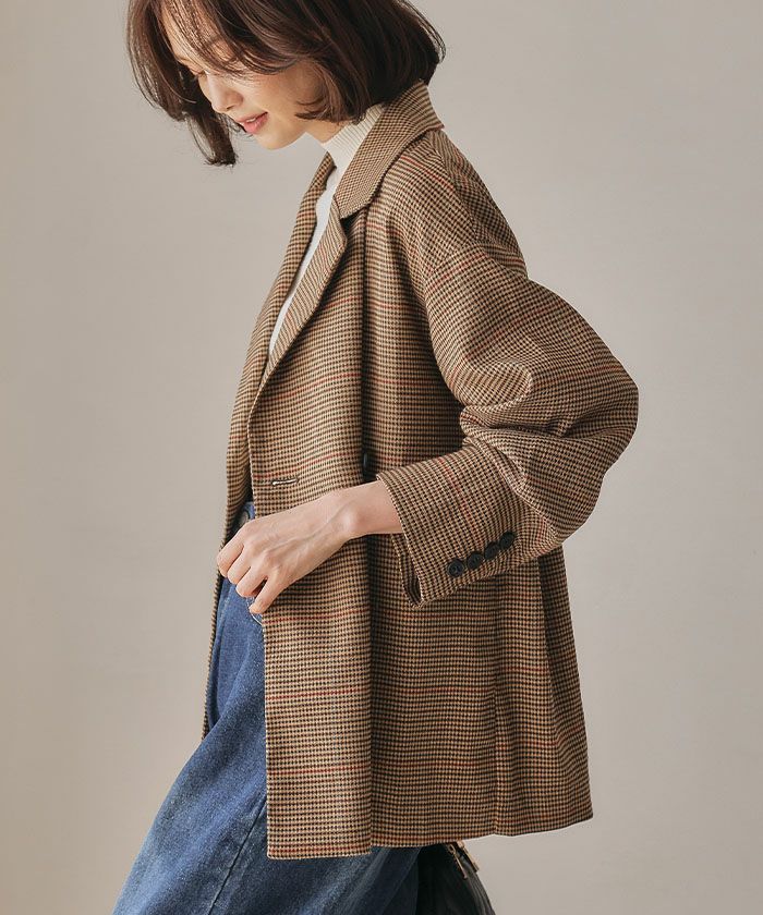 ガンクラブチェックテーラードジャケット レディース | アクアガレージ