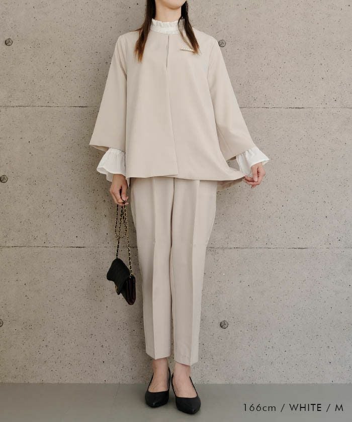 フリルスタンドカラーブラウス 春 秋 冬 レディース ≪ゆうメール便