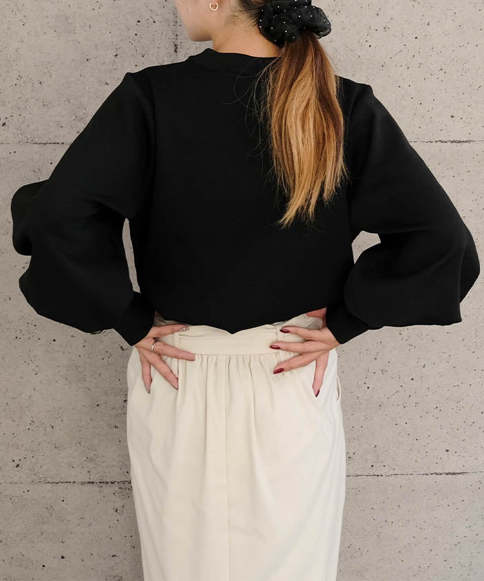2016AW 袖ボリュームニット♡ ロングリブボリューム袖ニットトップス 春 秋 冬 M レディース≪ゆう