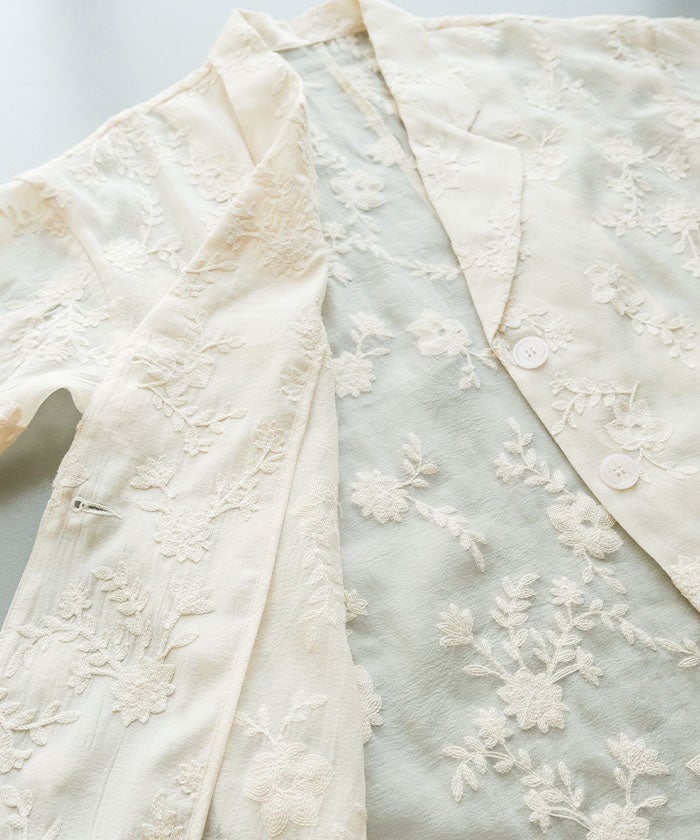 花柄刺繍テーラードジャケット ≪ゆうメール便配送20・代引不可