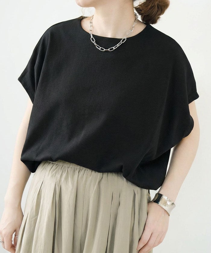 コクーンリブ半袖トップス 春 夏 ≪ゆうメール便配送20・代引不可